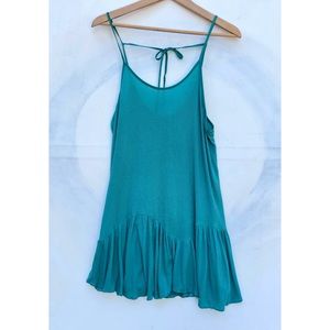 Zara Turquoise Ribbed Tunic Top Cover Up Dress